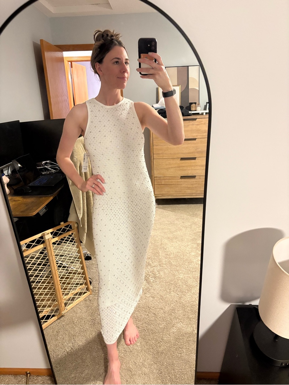 White Rhinestone Dress - Picture 6 of 6